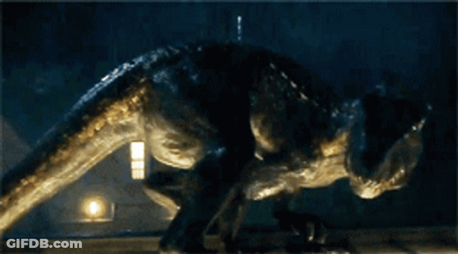 Indoraptor Roaring In Heavy Rain GIF