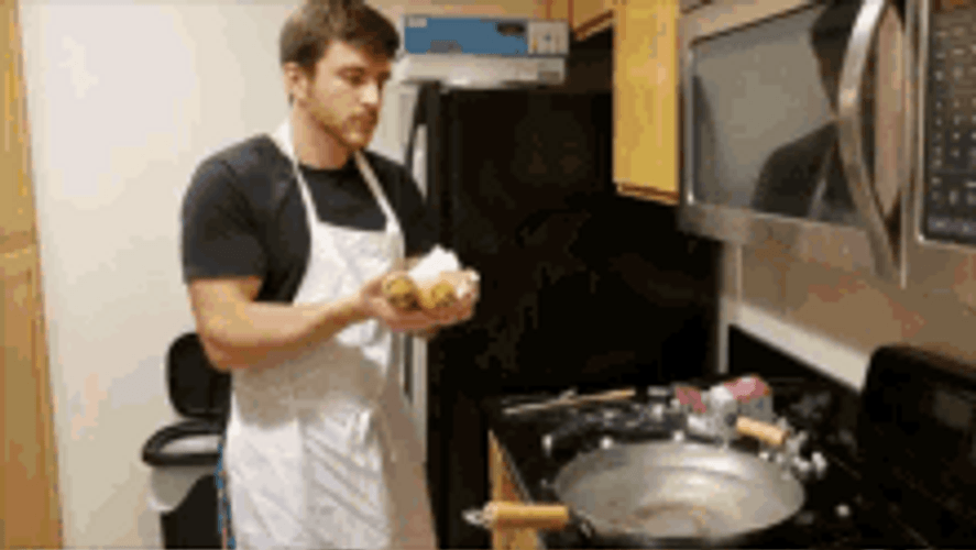 Inexperienced Man Cooking GIF