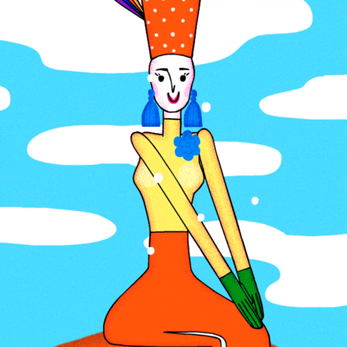 Infinite Woman House On Head GIF