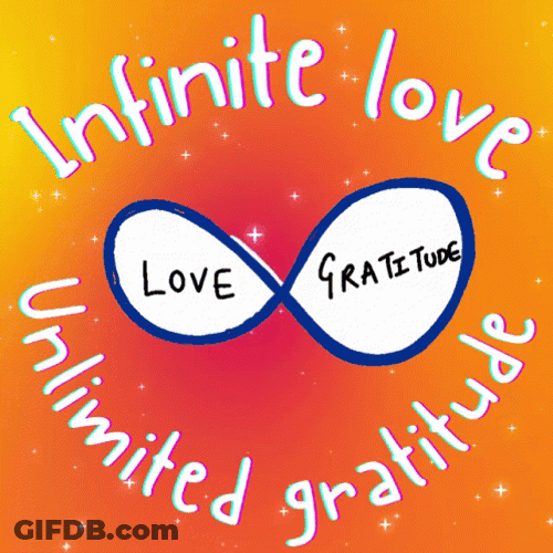 Infinity Symbol With Gratitude GIF