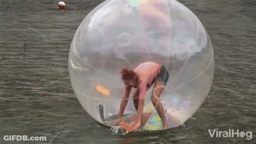 Inflatable Big Bubble Hamster Ball GIF