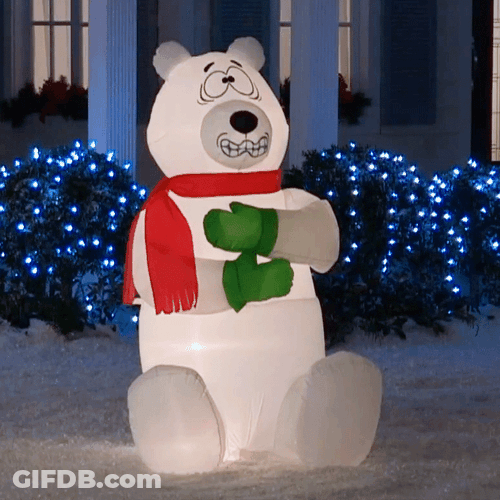 Inflatable Polar Bear Shivering GIF
