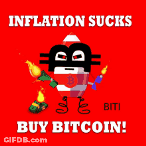 Inflation Sucks Buy Bitcoin Digital Art GIF
