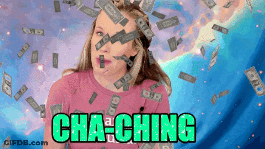 Influencer Cha Ching Flying Money GIF