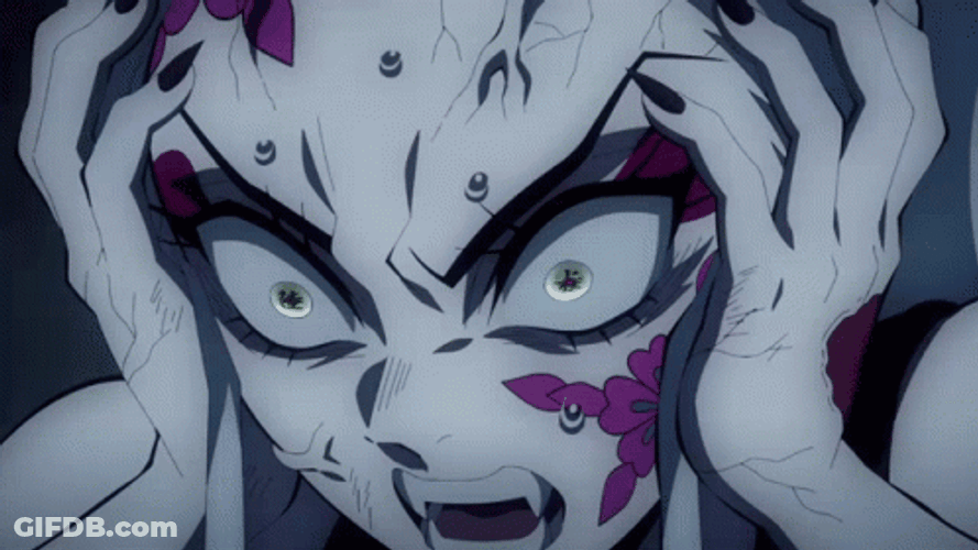 Infuriated Daki Flipping Out Demon Slayer GIF