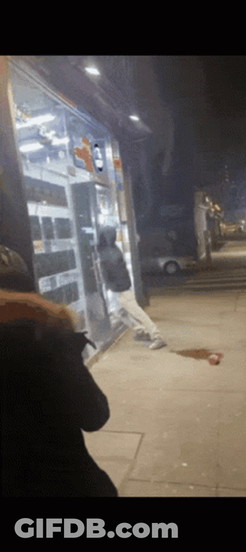 Infuriated Thief Forcing Entry Glass Breaking GIF