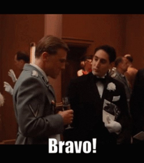 Inglourious Basterds Christoph Waltz And Dominic Decoco GIF