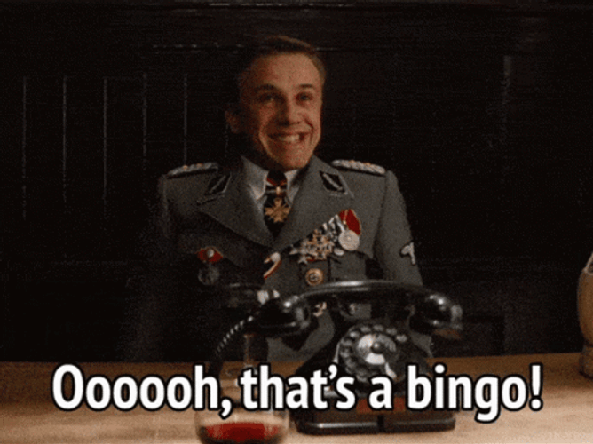 Inglourious Basterds Oh That's A Bingo GIF