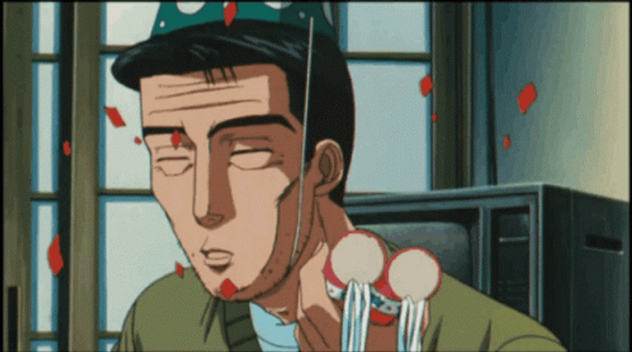 Initial D Bunta Fujiwara Speaking Confetti GIF