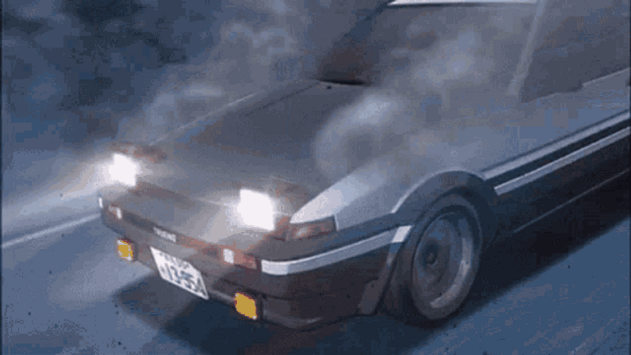 Initial D Car Turning And Drifting GIF