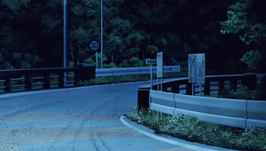 Initial D Drifting White Smoking Car GIF