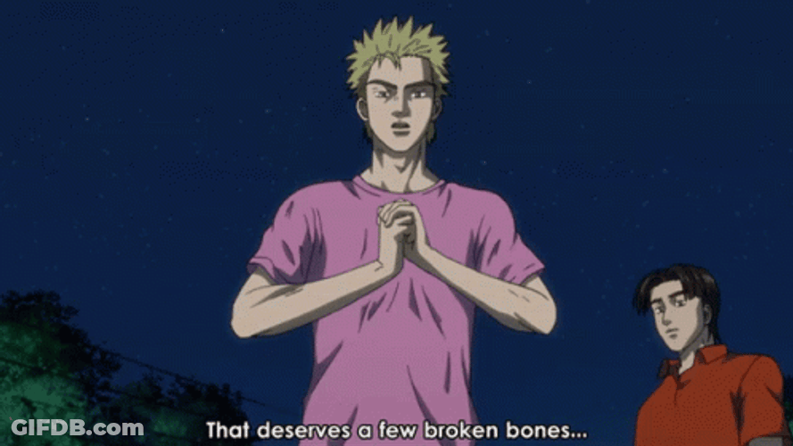 Initial D Keisuke Takahashi Clasping Hands GIF