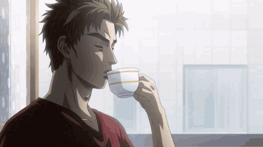 Initial D Keisuke Takahashi Drinking Coffee GIF
