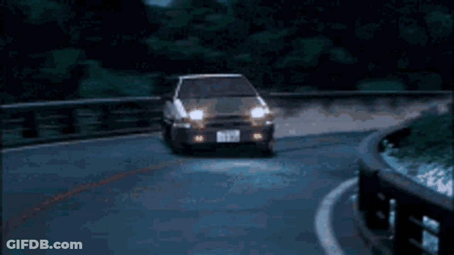 Initial D Smoky Car Drift GIF