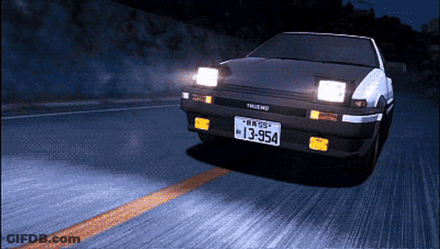 Initial D Speeding Car Engine GIF