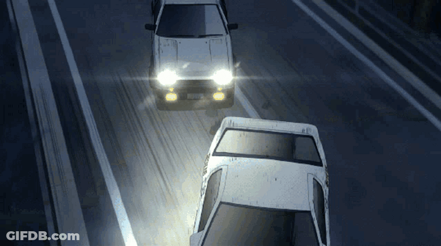 Initial D Speeding Drifting Anime Car GIF