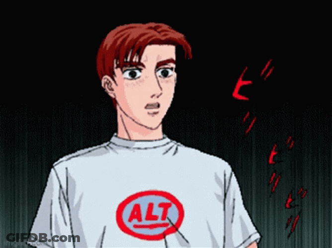 Initial D Stunned Takumi Fujiwara GIF