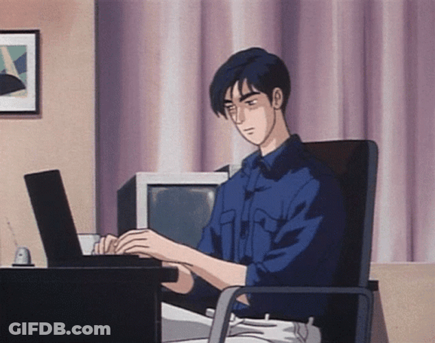Initial D Takumi Fujiwara Drinking Coffee GIF