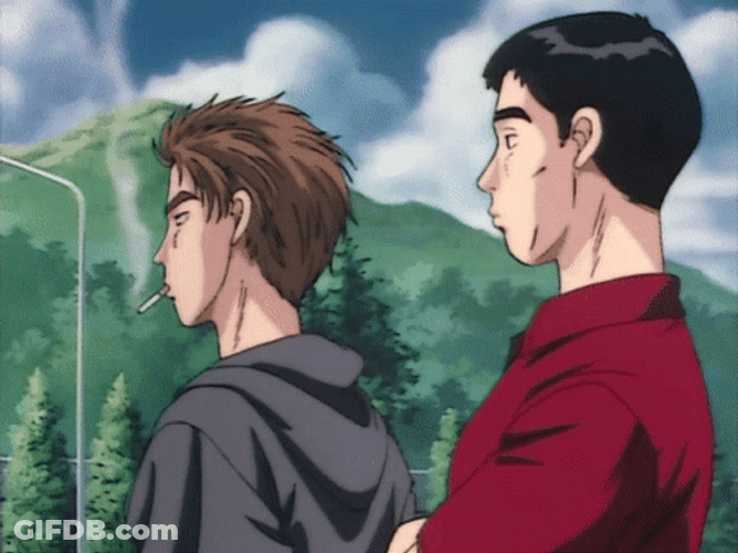 Initial D Takumi Fujiwara Keisuke Staring GIF