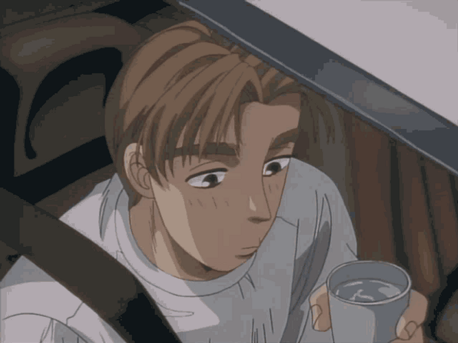 Initial D Takumi Fujiwara Looking Up GIF