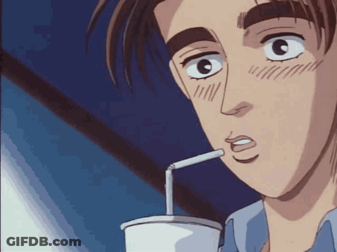 Initial D Takumi Fujiwara Sipping Juice GIF