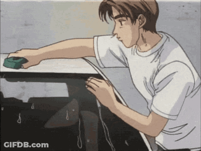 Initial D Takumi Fujiwara Wiping Car GIF