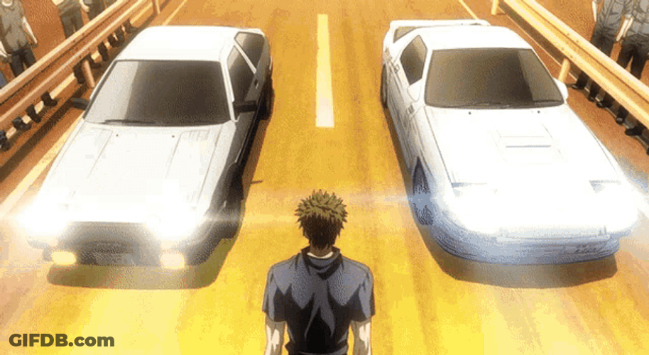 Initial D Two Car Race GIF