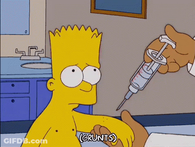 Injection Bart Simpson Ouch GIF