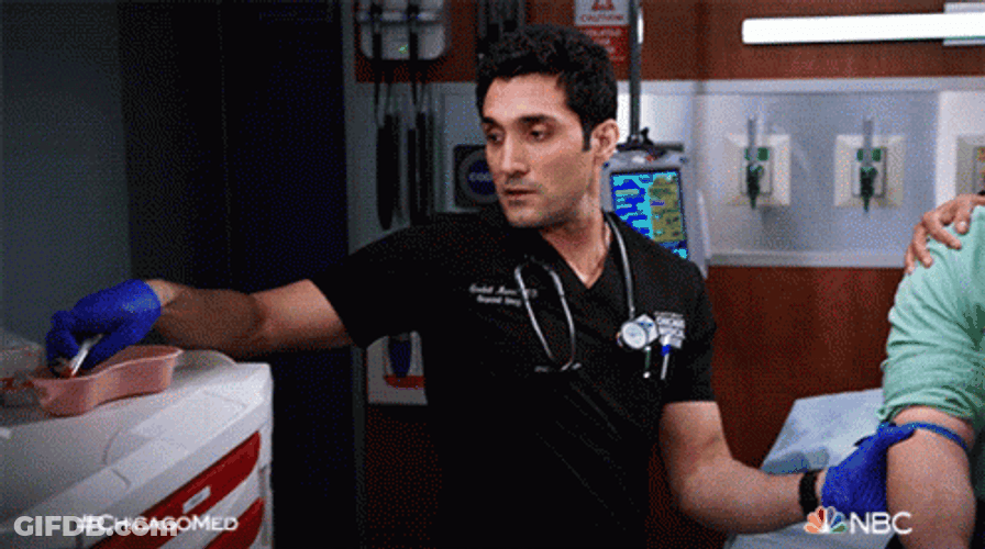 Injection Scared Reaction Chicago Med GIF