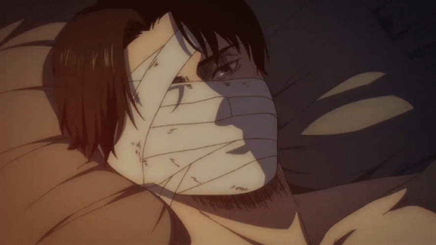 Injured Levi Ackerman Pointing GIF