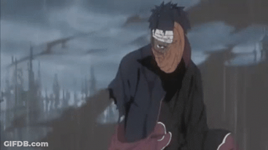 Injured Obito Uchiha Walking GIF