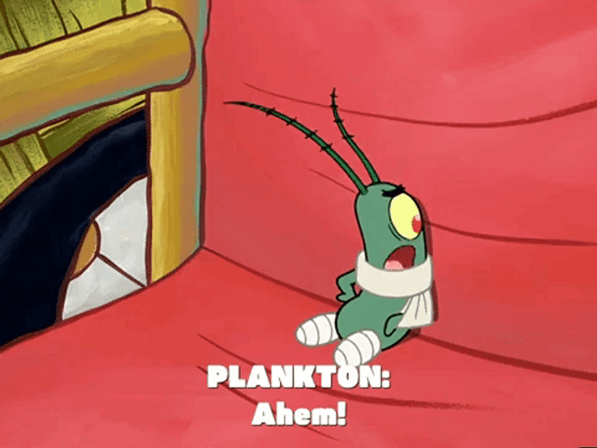 Injured Plankton With Bandages GIF