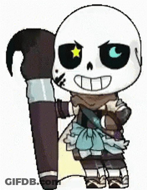 Ink Sans Posing With His Paint Brush GIF