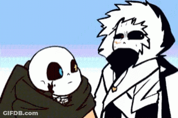Ink Sans With Cross Sans Being Weird GIF