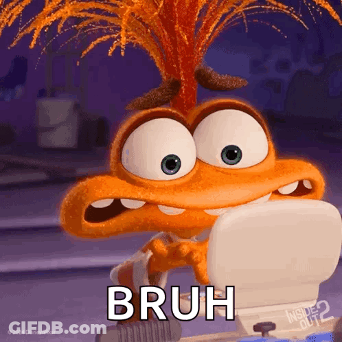 Inside Out 2 Character Brushing Teeth GIF
