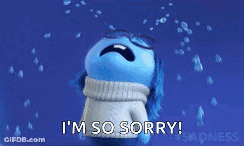 Inside Out Character Crying Saying I'm So Sorry GIF