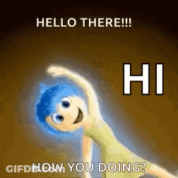 Inside Out Character Doing Yoga Hello GIF