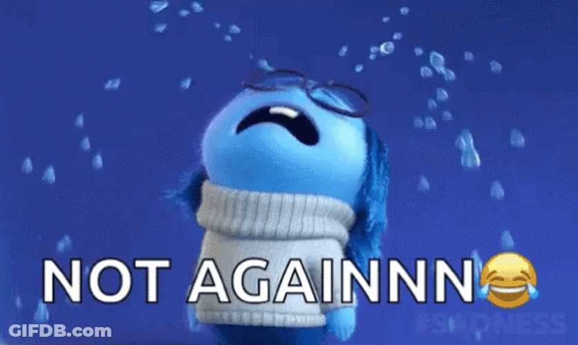 Inside Out Sadness Crying Not Again GIF