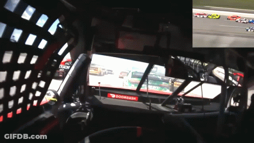 Inside Race Car With TRP On Dashboard GIF