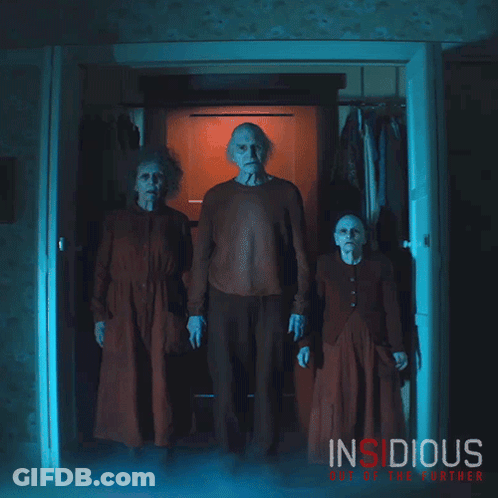 Insidious Out Of The Further Poster With Three Ghosts GIF