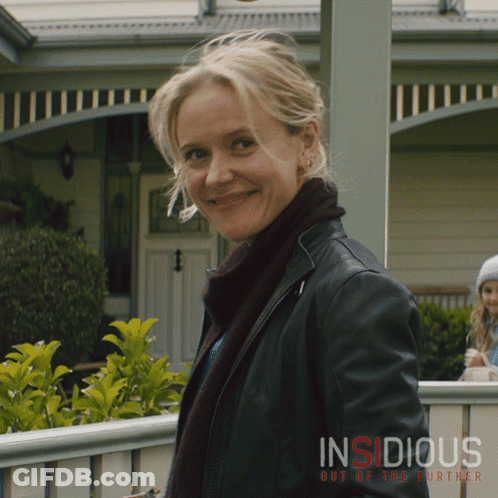 Insidious Poster Woman In Black Leather Jacket GIF