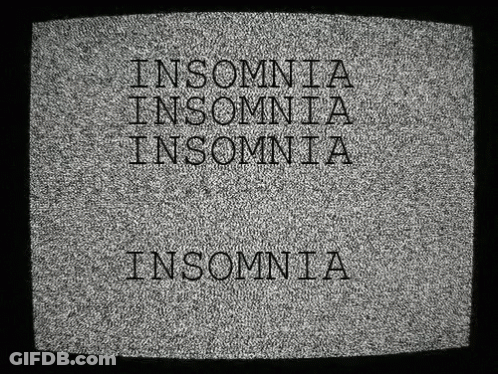 Insomnia Words On TV Screen GIF