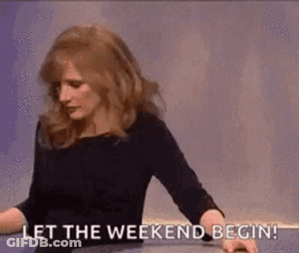 Inspirational Jessica Chastain Let The Weekend Begin GIF