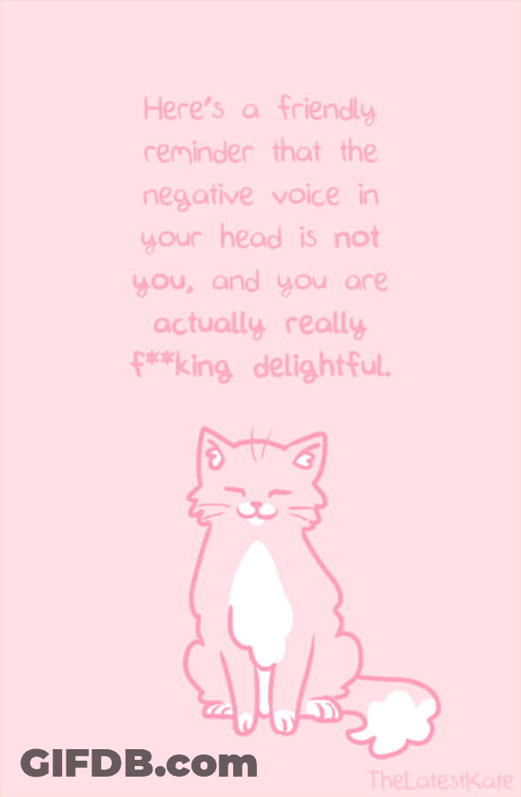 Inspirational Quote Cat Friendly Reminder GIF