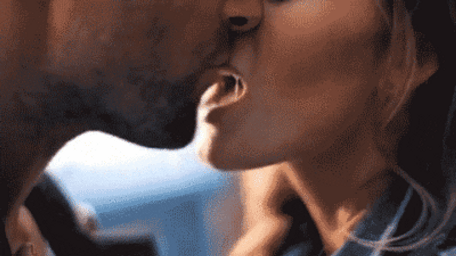 Intense Couple Hickey Lip Bite GIF