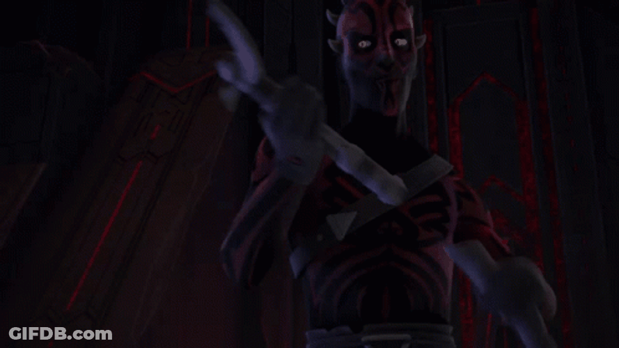 Intense Darth Maul Lightsaber Fight GIF
