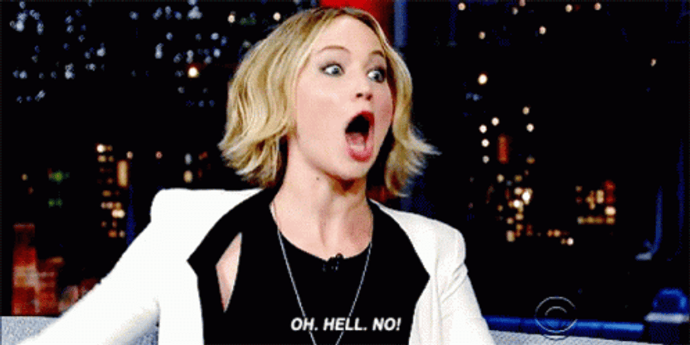 Intense Face Reaction Jennifer Lawrence Hell No GIF