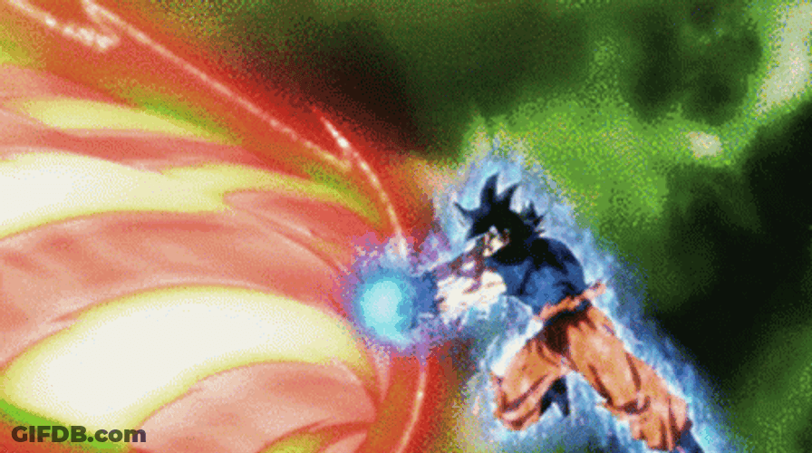 Intense Goku Kamehameha Fighting Scene GIF
