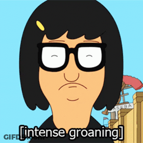 Intense Groaning Woman With Glasses GIF