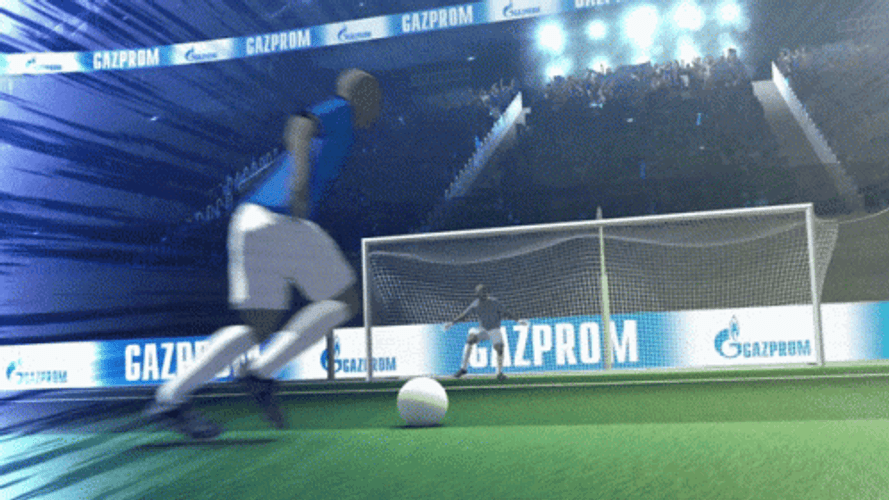 Intense Kicking Soccer Ball GIF